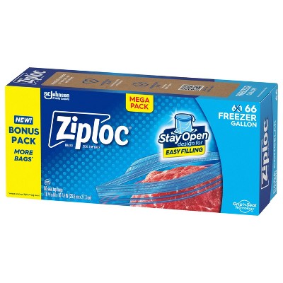 Ziploc Freezer Gallon Bags with Grip 'n Seal Technology - 66ct