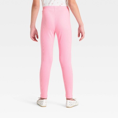 Girls' Ribbed Leggings - Cat & Jack Berry Pink XS Slim