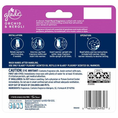 Glade PlugIns Scented Oil Air Freshener - Orchid & Neroli - 3.35oz/5pk