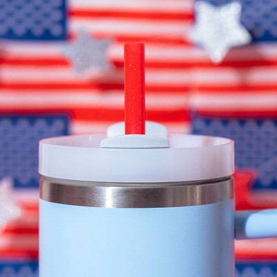 CharCharms 6pk 40oz Americana Glitter Straws
