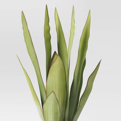 Large Artificial Snake Plant - Threshold: 21" Faux Flora in Stoneware Pot for Indoor Decor