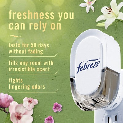 Febreze Luxe Plug Air Freshener Dual Refills - Morning Spring Showers - 1.75 fl oz/2ct