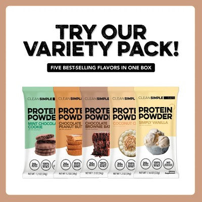 Clean Simple Eats Protein Powder Sticks - Chocolate Brownie Batter - Whey Protein Isolate - 12oz/10ct