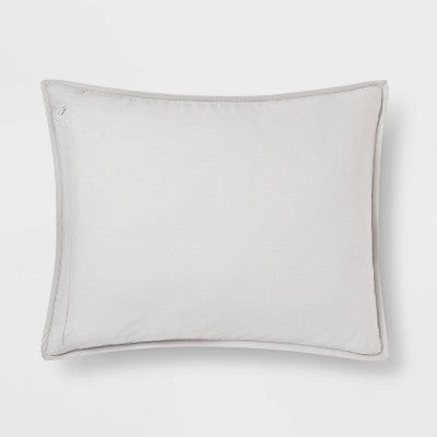 Standard Washed Cotton Sateen Quilt Sham Light Gray - Threshold: OEKO-TEX Certified, 250 Thread Count, Envelope Closure