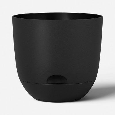 Recycled Car Seat Resin 8" RE Self Watering Planter Black - Room Essentials
