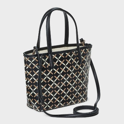 Mini Coated Canvas Tote Bag - A New Day Black