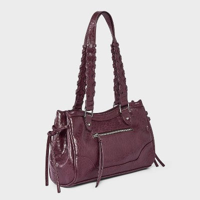 Whipstitch Handle Satchel Bag - Wild Fable with Olivia Dayton Burgundy