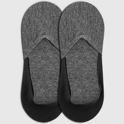 Peds Women's 2pk Smooth Edge Mid Cut Liner Socks - Black/Gray 5-10