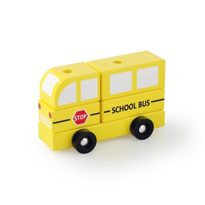 Wood Stacking Vehicle School Bus - Bullseye's Playground