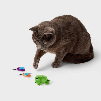 Baby Toad and Moths Cat Plush Toy Set - 3pc - Boots & Barkley