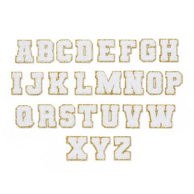 26ct White Adhesive Letter Patches - Mondo Llama