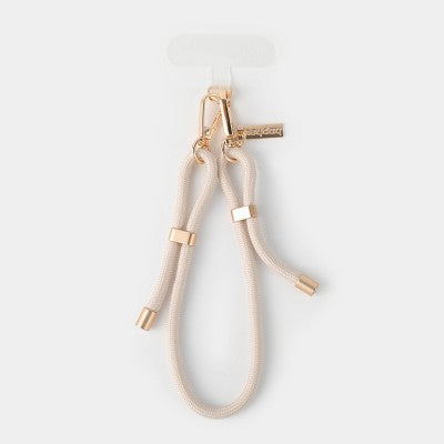 Wristlet Phone Strap - heyday Woven Rope with Metal Accents - Beige