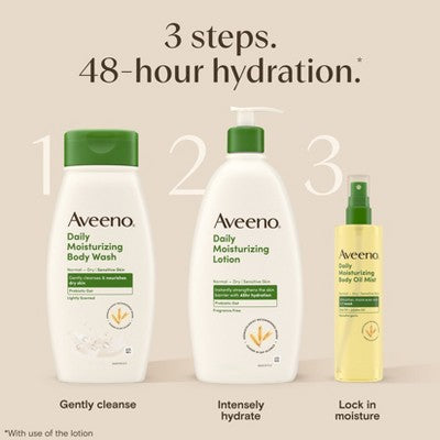 Aveeno Daily Moisturizing Body Oil Mist with Oat and Jojoba Oil for Rough, Dry and Sensitive Skin - 0.8 fl. oz