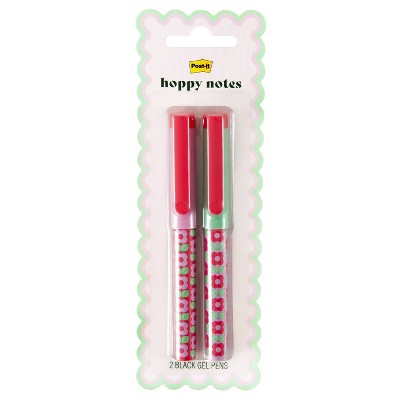 Post-it 2pk Flowered Pattern Gel Pens