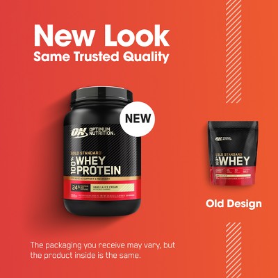 Optimum Nutrition Gold Standard 100% Whey Protein Powder - Vanilla Ice Cream - 22 Servings - 24oz