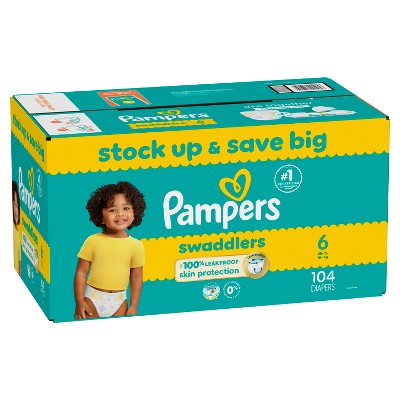 Pampers Swaddlers Sensitive Disposable Diapers - Sie 6 - 104ct