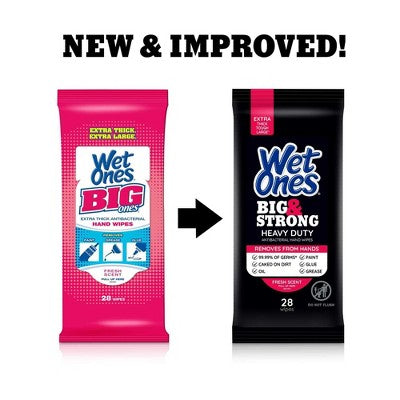 Wet Ones Big & Strong Hand Wipes - 28ct: Hypoallergenic, Scented, Trial Size