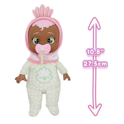 Cry Babies Tiny Cuddles Newborn 10" Daphne Baby Doll Pink Hair/Green Eyes