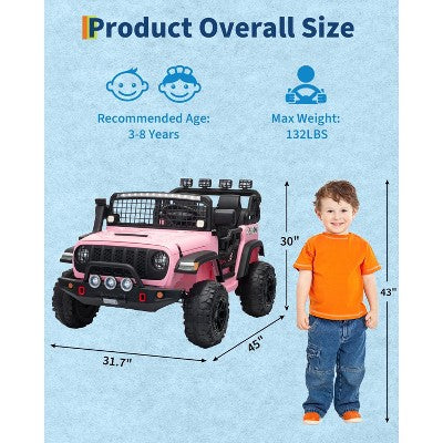 Garvee 24V Ride on Toys for Big Kids, 2-Seater Electric Ride on Car Truck with Remote Control, Four-Wheel Shock Absorbers, 4 Mph Max Speed (LOCAL PICKUP ONLY)
