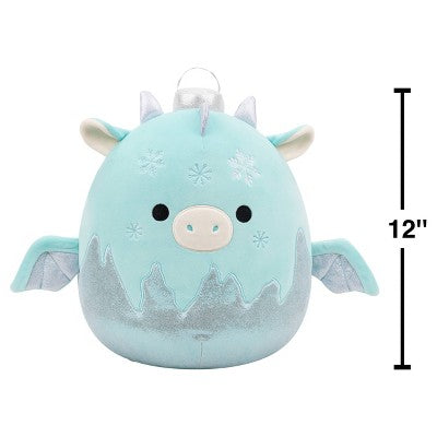 Squishmallows 12" Miles Teal Dragon Ornament with Frosted Bottom Medium Plush