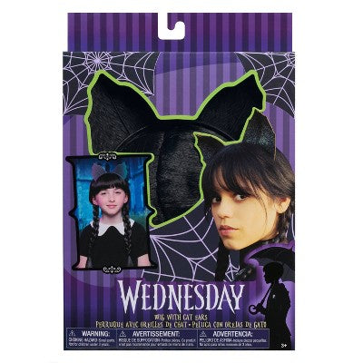Wednesday Series Wig and Cat Ears - (Children's)