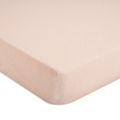 Crane Baby Cotton Muslin Fitted Crib Sheet - Desert Rose: 100% Cotton, Solid Pattern, Standard Size, Woven Construction