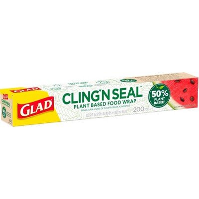 Glad Cling n Seal 50% Plant Based Food Wraps - 200 sq ft