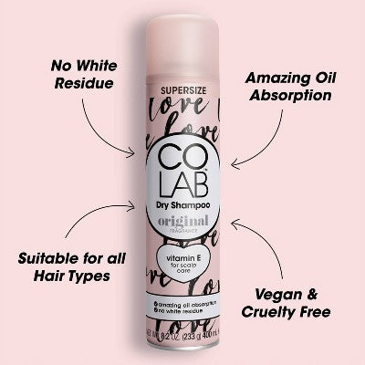 COLAB Original Supersize Bergamot and Rose Scented Dry Shampoo - 8.2 fl oz