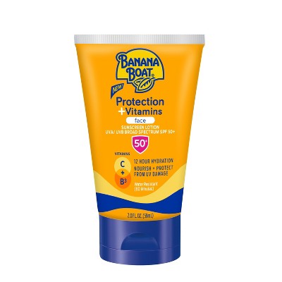 Banana Boat Protect Plus Vitamins Sunscreen - SPF 50 - 2 fl oz: Face Application, Contains Vitamin C, Citrus Scent