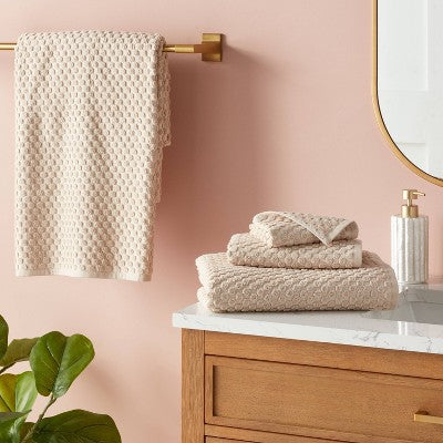 6pc Performance Plus Textured Dot Bath Towel Set Khaki - Threshold