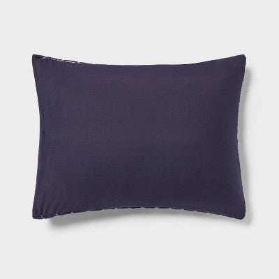 Standard Yarn Dye Crinkle Grid Quilt Sham Navy Blue/Ivory - Threshold: Cotton Weave, OEKO-TEX Certified, Machine Washable