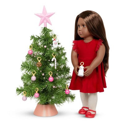 Our Generation Holiday Twinkle Christmas Tree & Ornaments Accessory Set for 18" Dolls