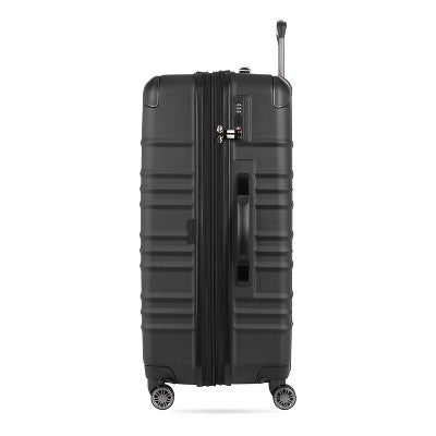 SWISSGEAR Cascade II Hardside Large Checked Spinner Suitcase - Black: (LOCAL PICKUP ONLY)