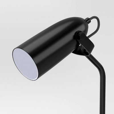 Task Table Lamp with Nightlight Ebony Integrated LED Bulb - Room Essentials