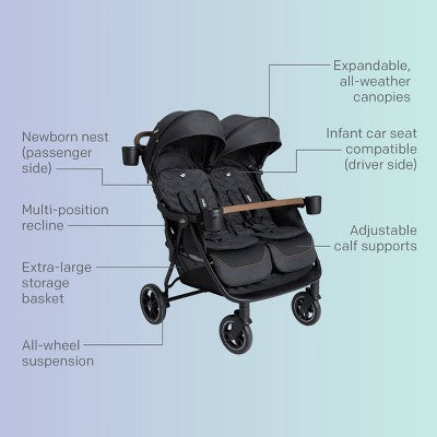Joie Rosemary Full-Size Double Stroller - Shale (LOCAL PICKUP ONLY)