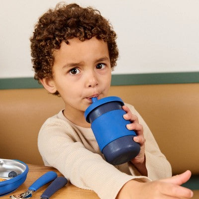 Lalo 12oz Stainless Steel Toddler Baby Cup - Blue Raspberry