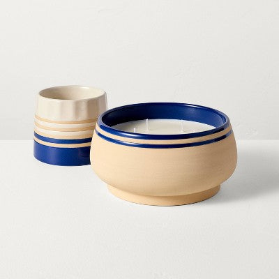2 Wick Medium Ceramic Seasonal Eucalyptus and Santal Jar Candle 12oz - Hearth & Hand with Magnolia