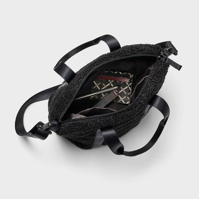Faux Shearling Mini Tote Bag - All in Motion Black