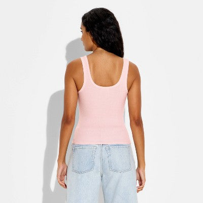 Women's Beaded Tank Top - Wild Fable Light Pink Floral M