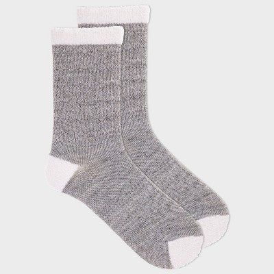 Alaska Knits Women's Puffy Textured Wool Blend Midweight Boot Socks - Gray 4-10
