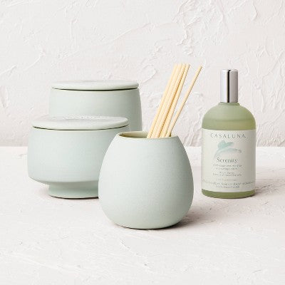 2-Wick Ceramic Jar Candle with Lid Serenity 15oz - Casaluna