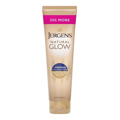 Jergens Natural Glow Skin Firming Daily Moisturizer + Self Tanner Tanning Lotion - Fair to Medium - 10 fl oz