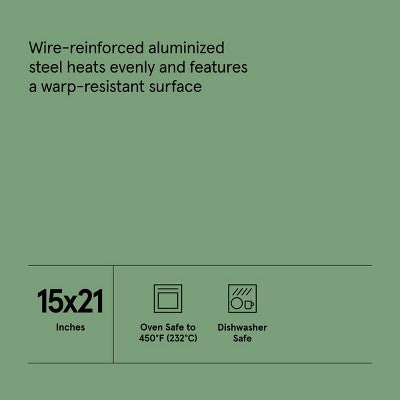 12"x16" Nonstick Aluminized Steel Baking Sheet Gold - Figmint: Cookie Sheet, Oven Tray, Dishwasher & Oven-Safe