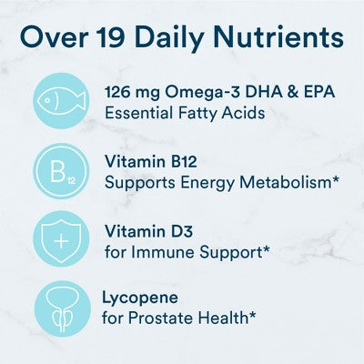 SmartyPants Men's Multi & Omega 3 Fish Oil Gummy Vitamins with D3, C & B12 - 120 ct