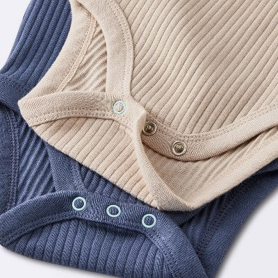 Baby 3pk Solid Wide Ribbed Bodysuit 3-6M