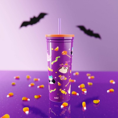 Zak Designs 23floz Stainless Steel Squishmallows Halloween Kendall Straw Tumbler