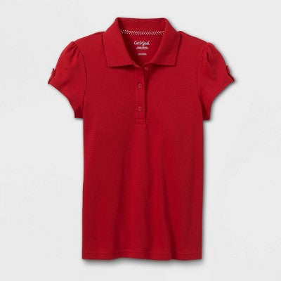 Girls' Short Sleeve Interlock Uniform Polo Shirt XXL Plus