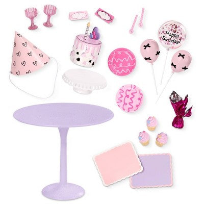 Our Generation Party Ready Birthday Sweets Table & Accessories Set for 18" Dolls