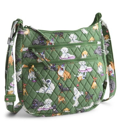 Vera Bradley Women's Outlet Cotton Trio Zip Hipster Crossbody Bag Dog Park