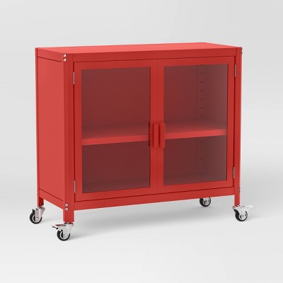 2 Door Metal Rolling Locker Storage Cabinet Coral Red - Room Essentials (LOCAL PICKUP ONLY)